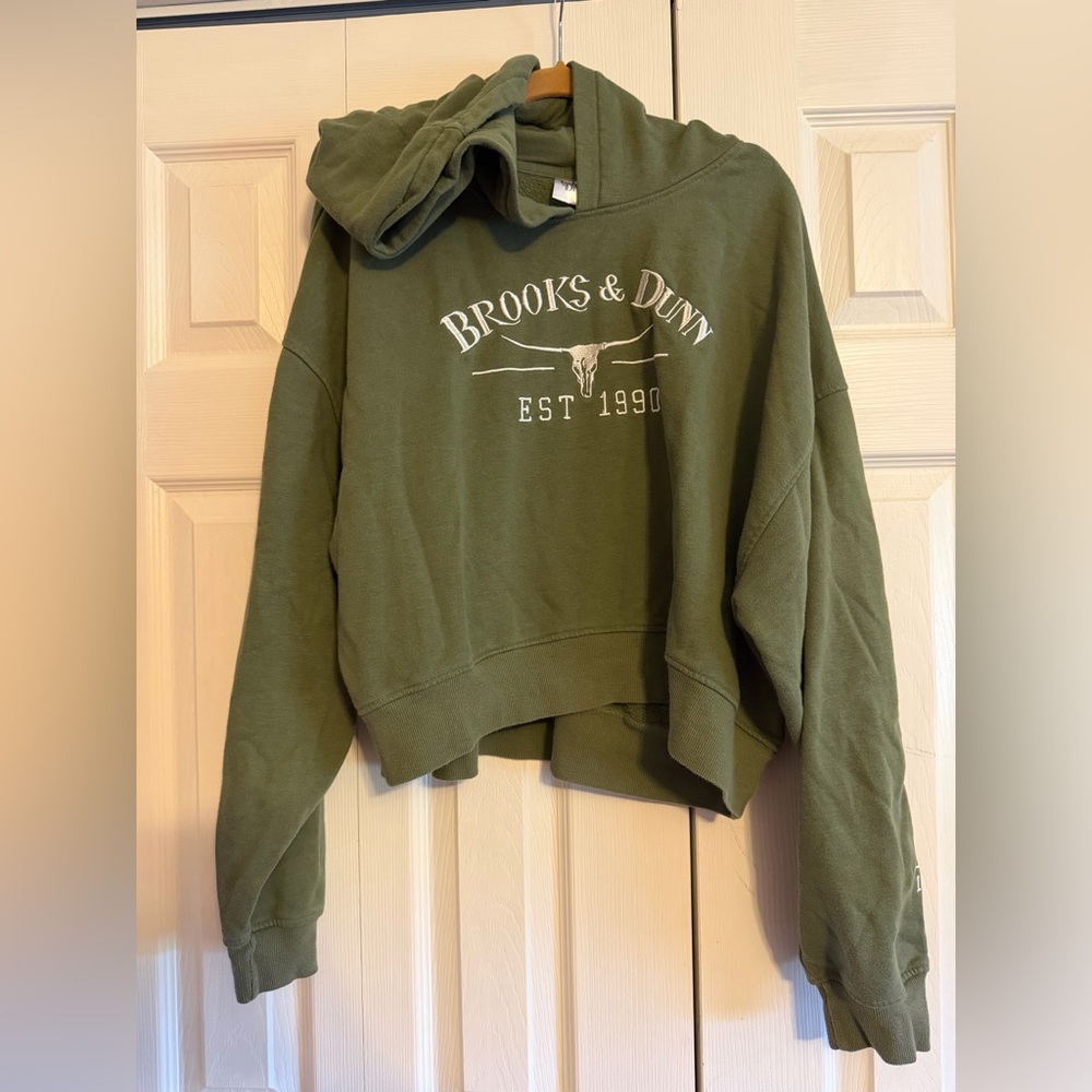 Brooks & Dunn Olive Green Logo Hoodie 🤠🎵